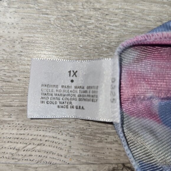 VTG Lorraine Nightgown Housedress SZ XL Blue Floral Short Sleeve V Neck Silky - Picture 6 of 8